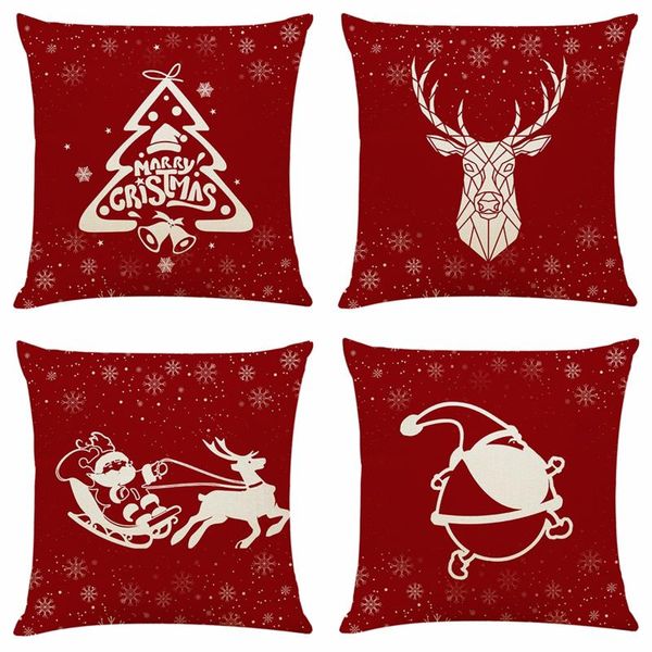 

cushion/decorative pillow red case christmas pattern sofa car throw cushion cover home decor decorations for cojines decorativos 1pc