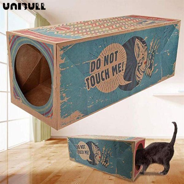 

cat toys funny tunnel toy foldable holes kitten kraft paper cave hide and seek for cats pet supplies interactive box