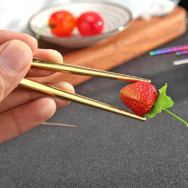 

chopsticks 5 pairs stainless steel square chinese healthy light weight metal non-slip design kitchen tool