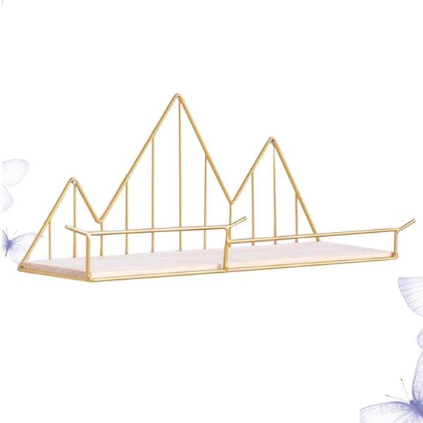 

hooks & rails 1pc iron art storage stand creative rack sundries organizer shelf for home living room without nail (black)