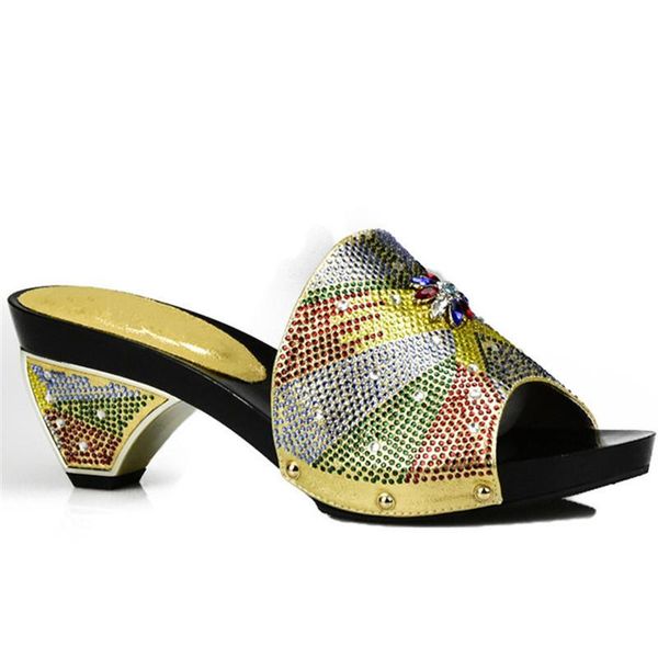 

dress shoes arrival latest african women wedding woman open toe ladies pumps party decorated with rhinestone, Black