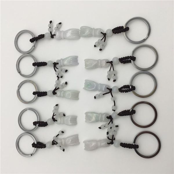 

keychains wholesale natural stone key chain good luck 5pcs 001, Silver