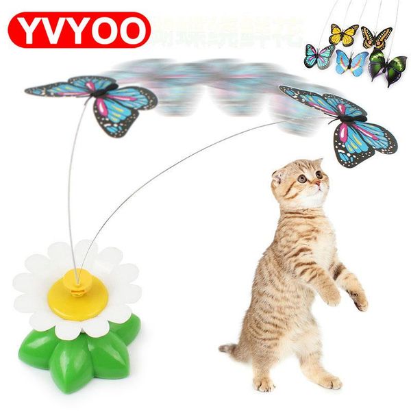 

cat toys 2 styles rotating butterfly funny dog bird pet seat scratch toy for kitten cats intelligence trainning