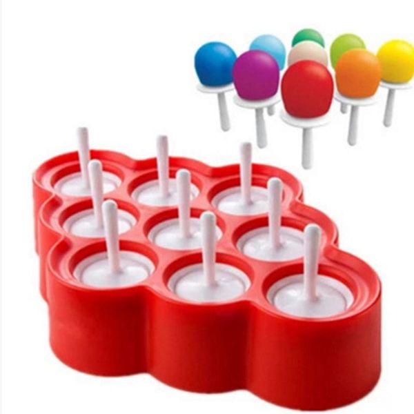 

silicone popsicle mold 9-cavity mini diy ice homemade cream makers non-stick lollipop mould kitchen gadgets baking & pastry tools