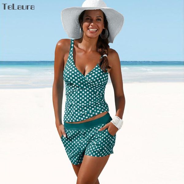 

plus size swimwear women swimsuit two pieces tankini padded bathing suit polka dot high waist bikini set beachwear women's, White;black