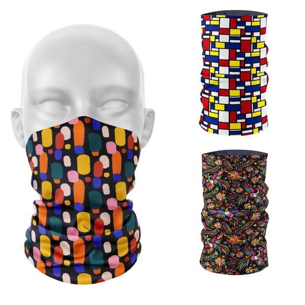 

cycling caps & masks 3d printed women bandana multifunctional seamless magic neck scarves men climbing windproof soft elasticity face scarf, Black