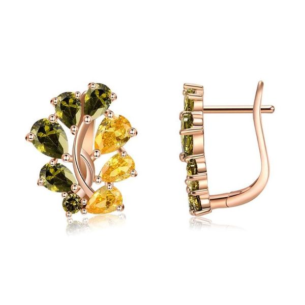 

studs earrings for women 2021 yellow-green water drop shap inlay zinron copper ladies jewelry pendientes hombre kzce285 stud, Golden;silver