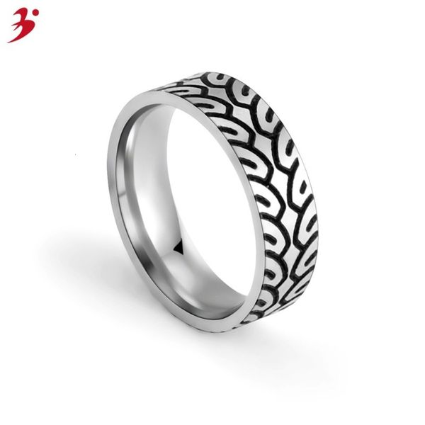 

chaoren 304 stainless steel men's punk rock stage ring tiaodi accessories, Black