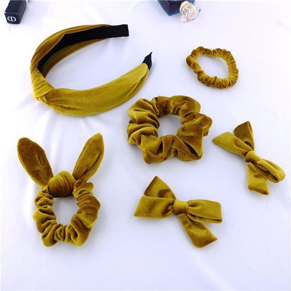 

girls women hair accessories set velvet headbands bows clips scrunchies bands hairbands for baby mom gift packing1