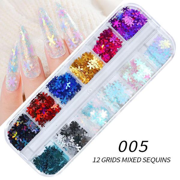 

1 box fluorescence heart fruits various shapes nail art glitter flakes 3d colourful nail sequins polish decorations, Silver;gold