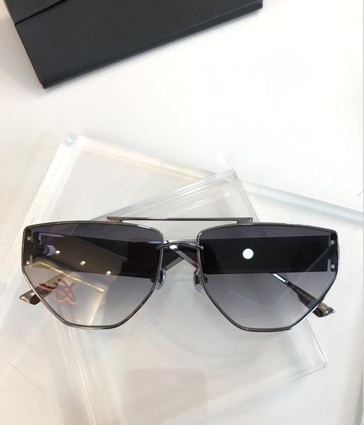 

metal thin frame women's sunglasses uv400 anti ultraviolet gradient color lens glasses 1122 polygon frame designer sunglass cool, White;black