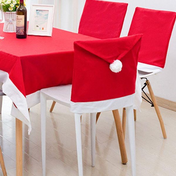 

chair covers christmas santa hat seat cover table dinner holiday party home decoration