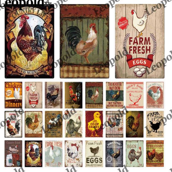 

farm series plaque rooster hen letter slogan combination picture modern wall art metal pasture decoration11