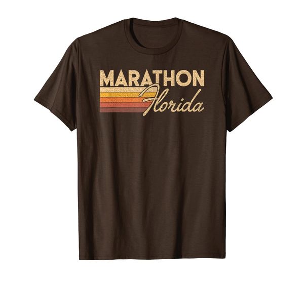 

80s style marathon florida t-shirt, White;black