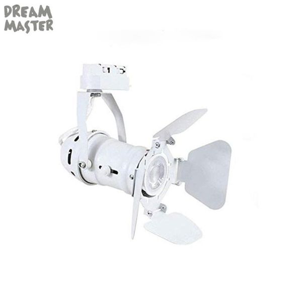 

track lighting fixture for art work white rail lamp workshop retail store vintage industrial design adjustable spotlights lights