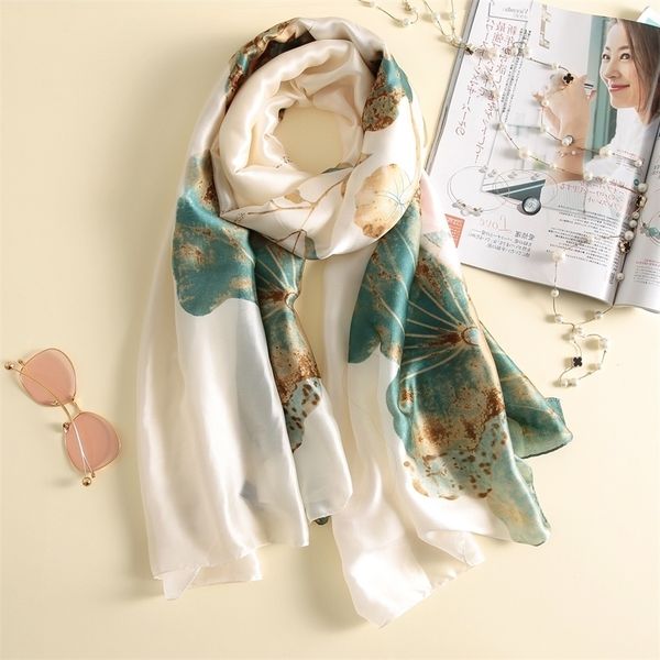 

spring, summer and autumn new korean flower elegant high grade silk scarf women's decorative shawl sun protection beach towel, Blue;black