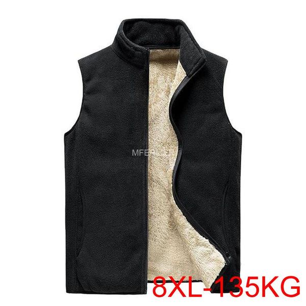 

men' tank mferlier autumn winter 8xl bust 140cm vest 5xl 6xl 7xl fleece sleeveless jackets, White;black