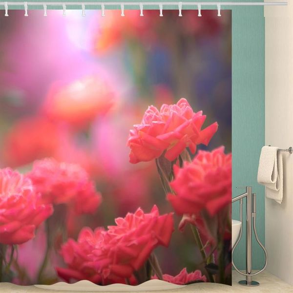 

shower curtains fashion flower and grass waterproof curtain artificial fabric bathroom polyester