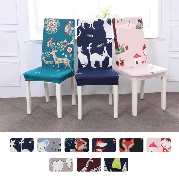 

chair covers 2021 arrival cartoon elastic stretch cover spandex dinning room kitchen slipcovers protector for banquet party