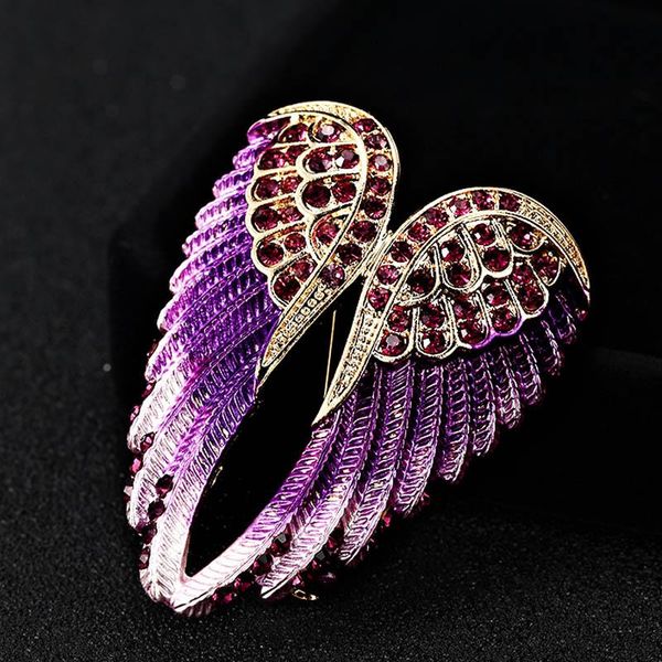 

pins, brooches kawaii angle wing enamel for women men jewelry vintage hijab pins shiny hats accessories bags bijoux statement brooch, Gray
