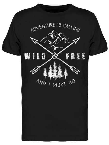 

adventure calling, i must go tee men's -image by shutterstock, White;black