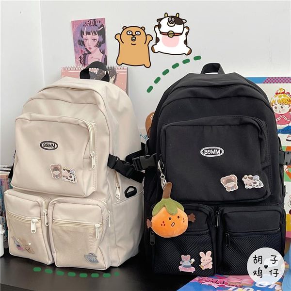 

retro tooling backpack korean harajuku ulzzang school bag female high student high-capacity