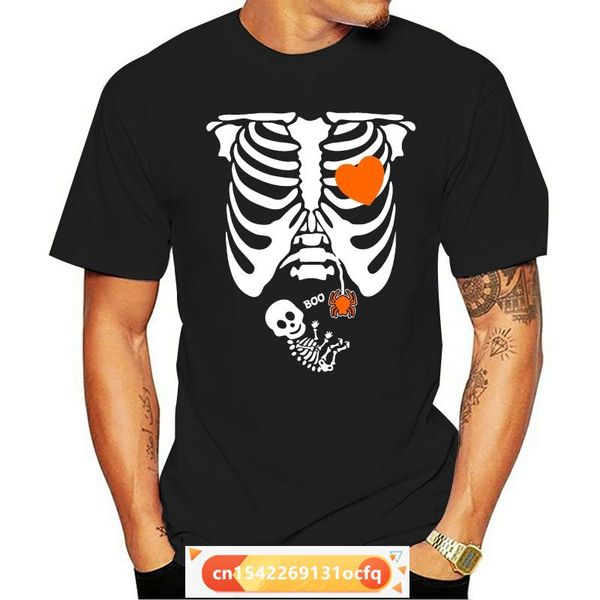 

men's t-shirts halloween skeleton womens t-shirt pumpkin happy creepy scary costume bone spooky, White;black
