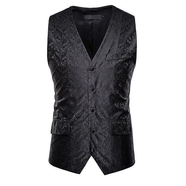 

men's suit vest autumn and winter fashion european size casual single-breasted printed men 060 vests, Black;white