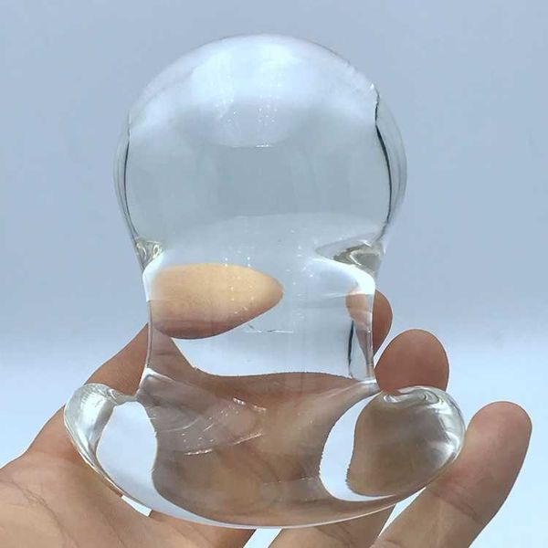 60mm grande cristallo giocattolo anale palle anali dilatatore butt plug dildo di vetro spina della vagina ano espansore giocattoli del sesso in vetro per coppie S0824