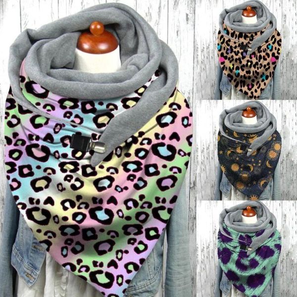 

fashion sjaals voor dames 2021 women leopard printing scarf retro female multi-purpose shawl apaszki chusty szale cycling caps & masks, Black