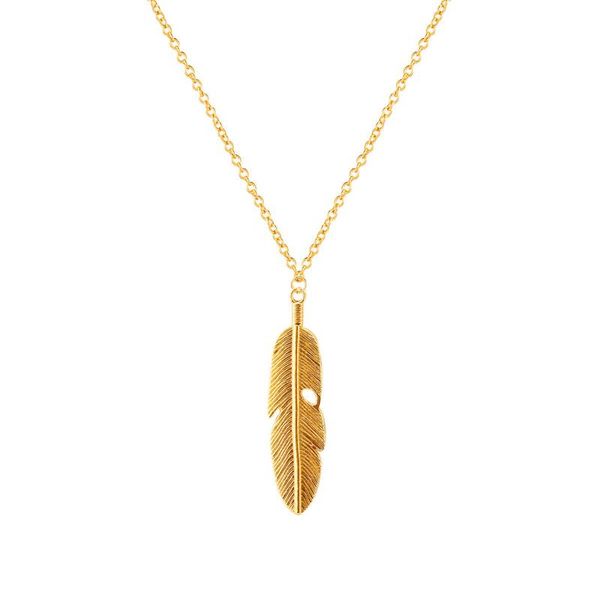 

pendant necklaces bohemian style vintage clavicle chain feather tassel modeling jewelry necklace goth, Silver