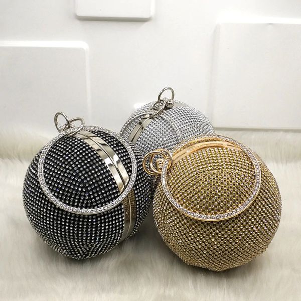 

Women Diamond Evening Bag Bridal Wedding Round Ball Crystal Bag Purse Fashion Tote Handbag Shining Crossbody Bag 2021 Fashion