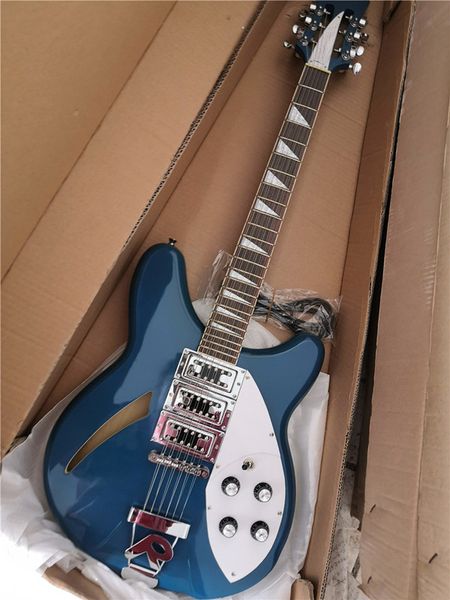 12 strings rickenback guitarra azul ou cereja vermelho 3 pickups eléctrico guitarra metade qualidade half oco