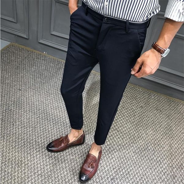 

summer trousers casual suit black women pants navy blue business office stretch