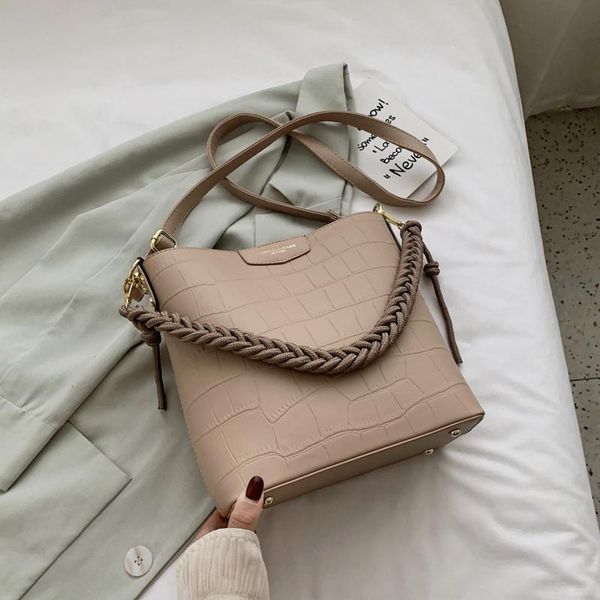 

evening bags 2021 summer women's bag fashion bucket stone pattern shoulder ladies handbag picture-mother diagonal female
