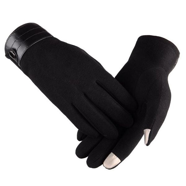 Luvas sem dedos Chegada Outono Inverno Mens Completo Dedo Smartphone Cashmere Mittens Guantes Invierno Hombre Masculino Ski para Dirigir