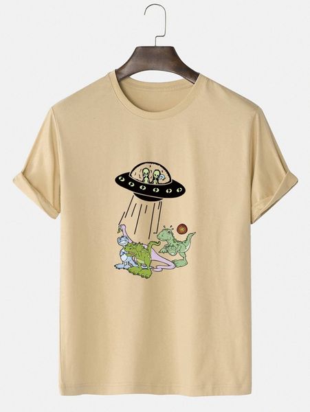 

men alien & dinosaur print tee f4qk#, White;black
