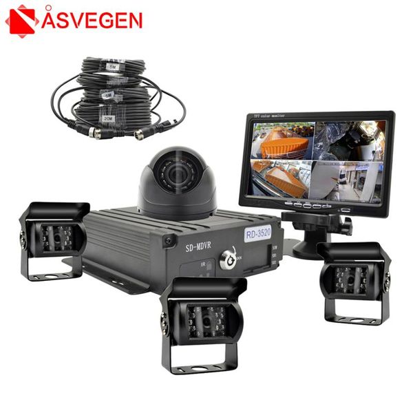 

car rear view cameras& parking sensors asvegen 4 backup cameras ir night vision waterproof with 7" monitor for rv truck bus video assis
