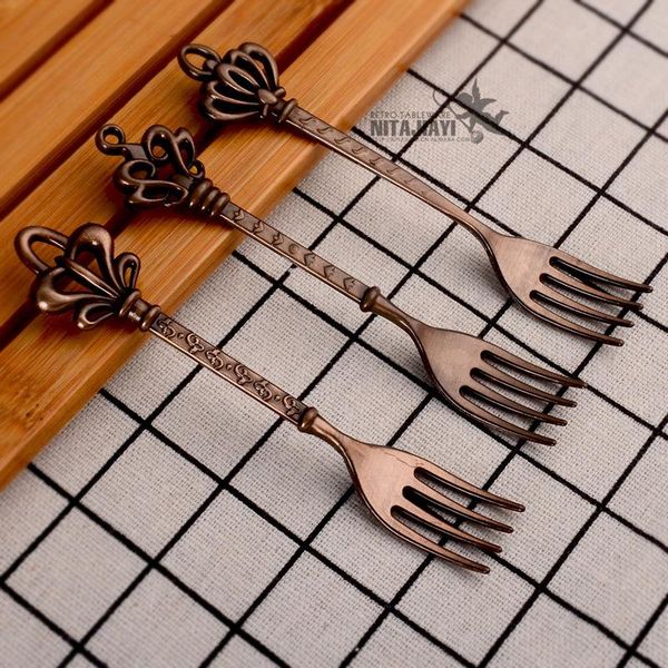 

forks hanfeng metal salad snack fruit moon cake fork dessert western appliance pasta spoon daily