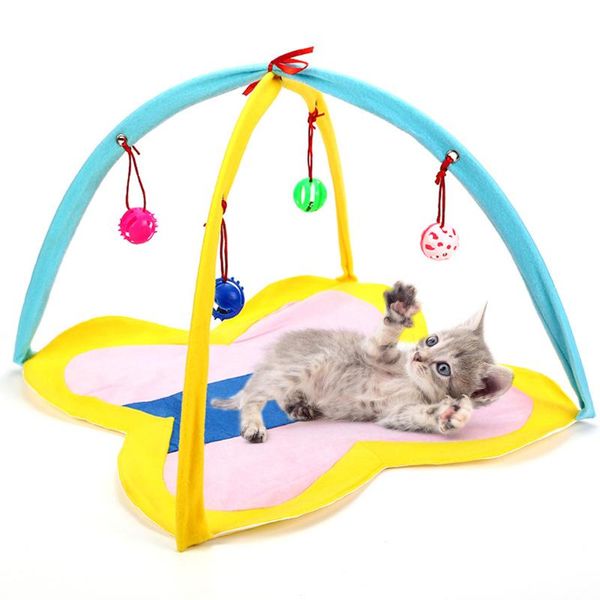 

cat toys legendog tent folding portable activity center play mat with hanging toy pet interaction training supplies