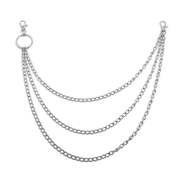 

keychains women hip-hop metal chain punk style show performing waist jeans pendants jewelry accessories, Silver