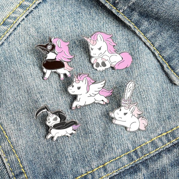 

enamel brooches pin for women fashion dress coat shirt demin metal funny pink cartoon animal brooch pins badges promotion gift 742 q2, Gray