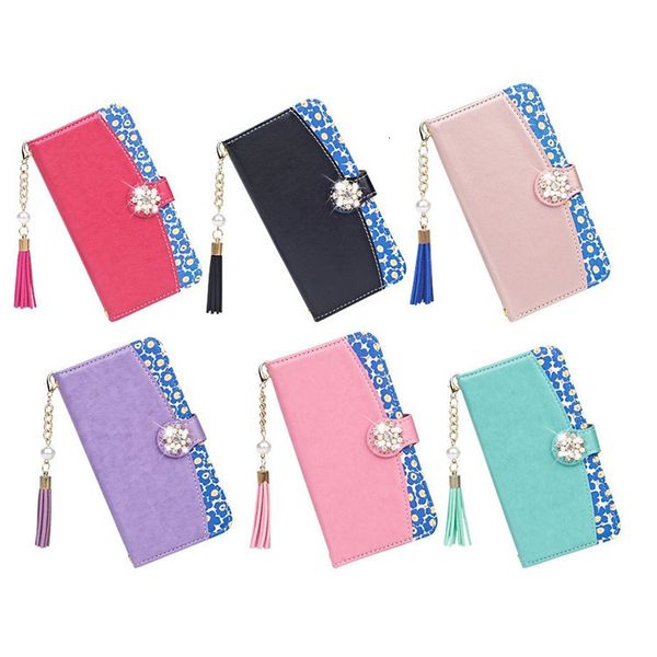 

cases cell phone sets suitable for iphone 11 promax protective case tassel flower splicing wallet card 7 / 8plus mobile leather
