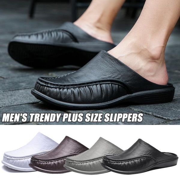 

slippers men comfy backless casual sandals breathable anti-slip for summer outdoor k2, Black