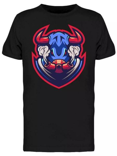 

bull with smoke graphic tee men's -image by shutterstock, White;black