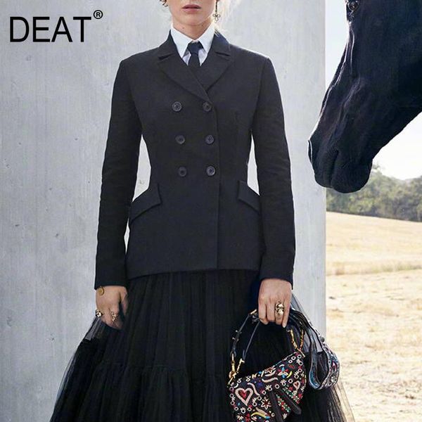 

women's suits & blazers deat 2021 spring and summer fashion women clothes notched collar full sleeves single breasted high waist blazer, White;black