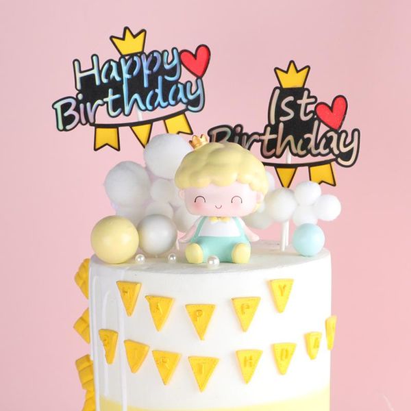 

other event & party supplies gradient color black hollow letter frame baby anniversary birthday cake er little king crown love flag cupc