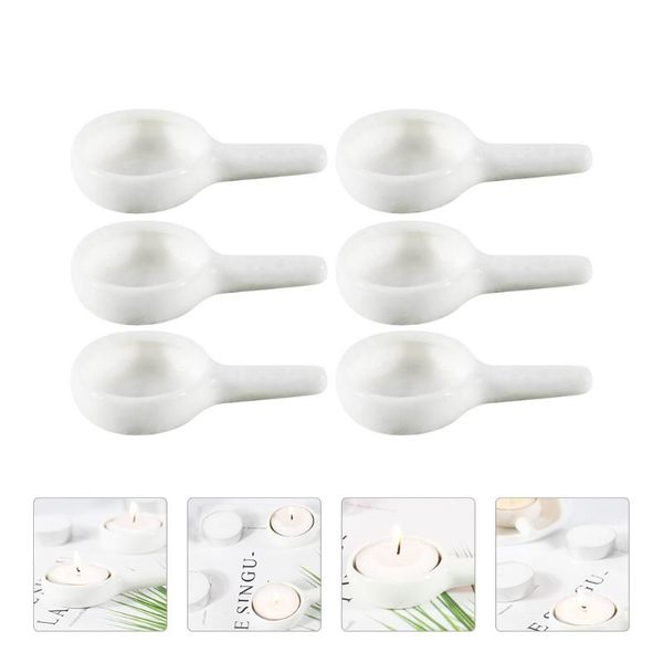 

candle holders 6pcs anti- incense holder ceramic tray small stand with hnadle