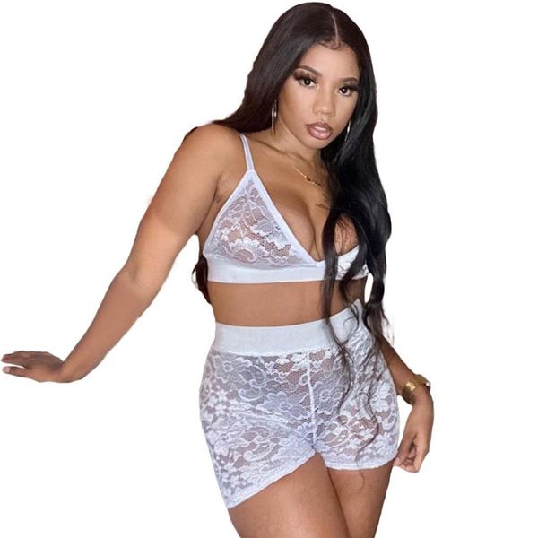 

women's tracksuits lace shorts sets bra crop plus size women summer clothing 2021 club festival beach outfits for woman, Gray
