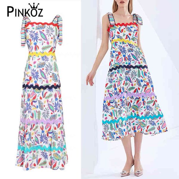 

fashion designer summer maxi dress women's spaghetti strap strapless floral print vacation dresses vestidos casual 210421, Black;gray